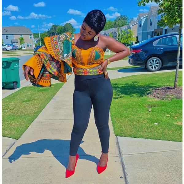 Ankara Crop Top - size 10 (xl)