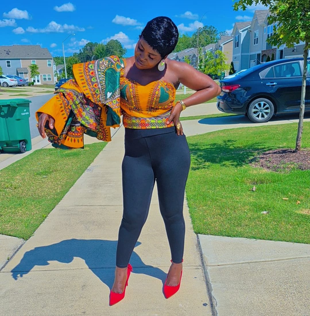 Ankara Crop Top - size 10 (xl)