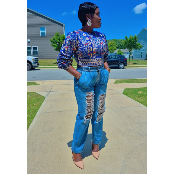 Ankara Fashion Top - size 10 (xl)