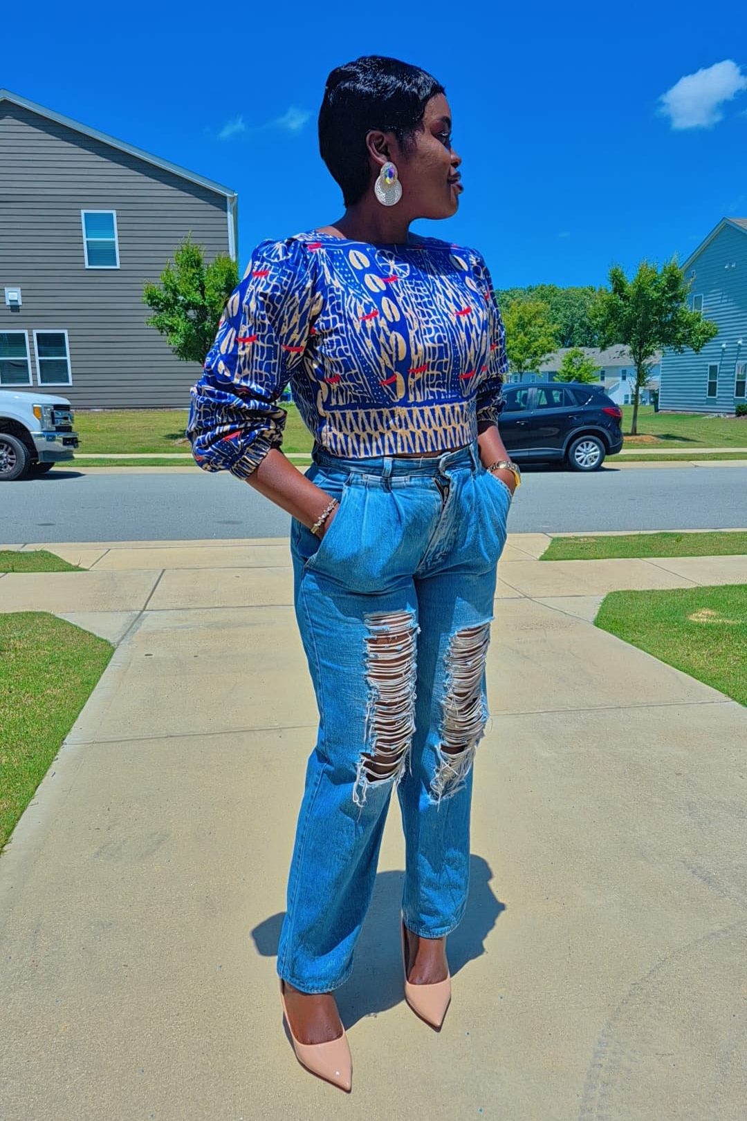 Ankara Fashion Top - size 10 (xl)
