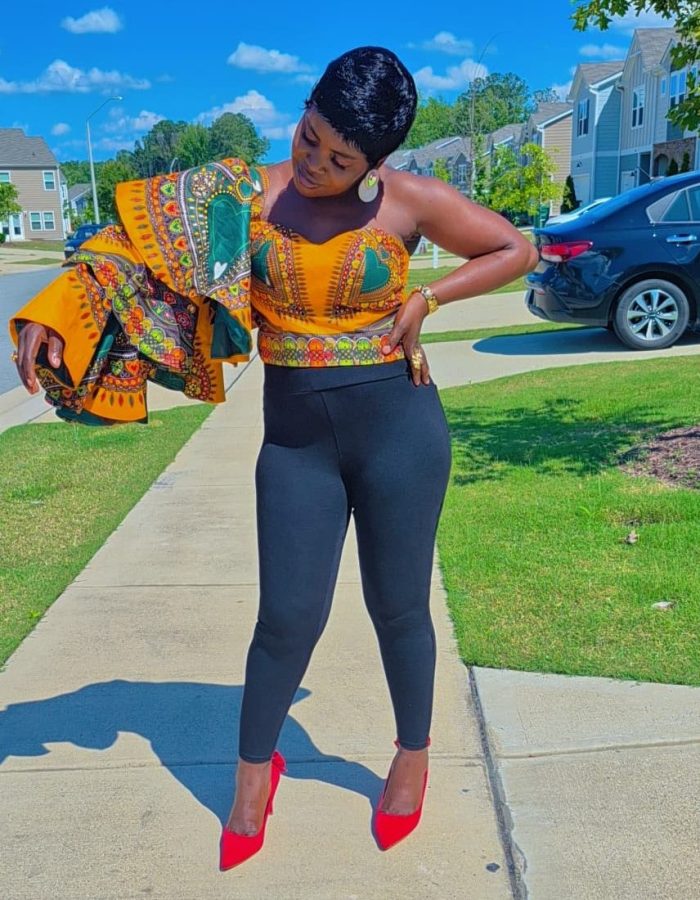 Ankara Crop Top – size 10 (xl)